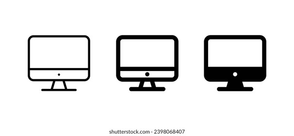 Monitor pc icon vector illustration. outline icon for web, ui, and mobile apps