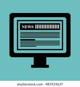monitor pc news paper graphic isolated