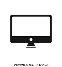 Icono de silueta de símbolo de pantalla de monitor o PC en el fondo