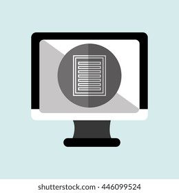 monitor pc with social marketing isolated icon design, vector illustration  graphic 