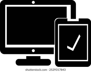 Monitor, phone black icon vector