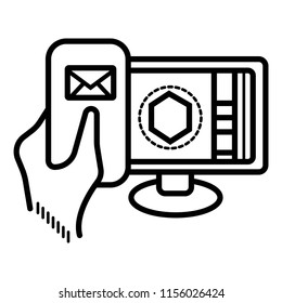 Monitor and phone, icon