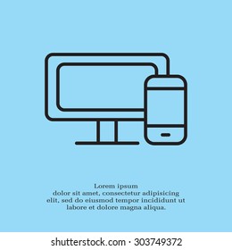 Monitor and phone, icon