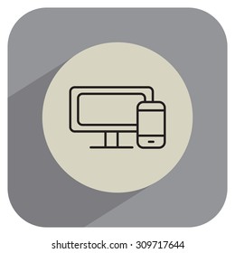 Monitor and phone, icon