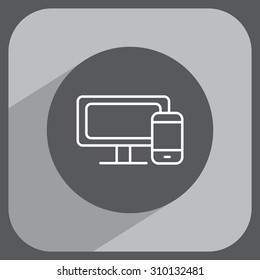 Monitor and phone, icon