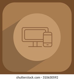 Monitor and phone, icon