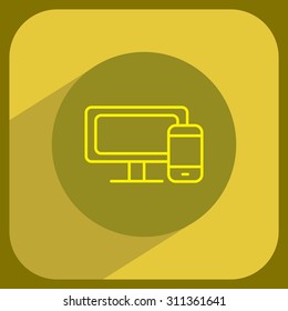 Monitor and phone, icon