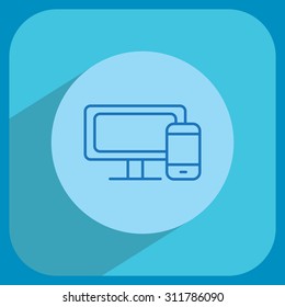 Monitor and phone, icon