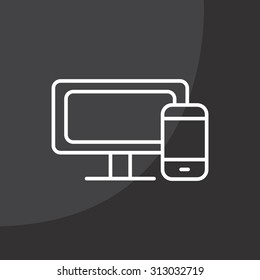 Monitor and phone, icon