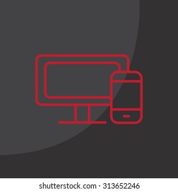 Monitor and phone, icon