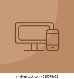 Monitor and phone, icon
