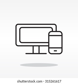 Monitor and phone, icon