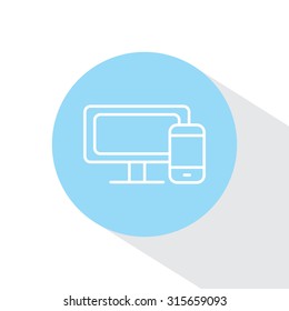Monitor and phone, icon
