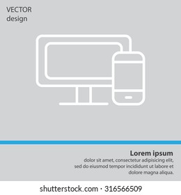 Monitor and phone, icon