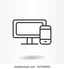 Monitor and phone, icon