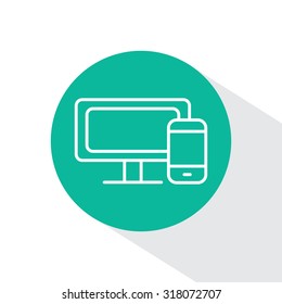 Monitor and phone, icon