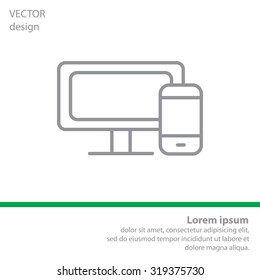 Monitor and phone, icon