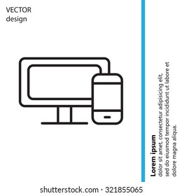 Monitor and phone, icon