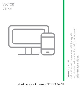 Monitor and phone, icon