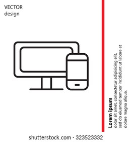 Monitor and phone, icon