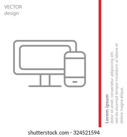 Monitor and phone, icon