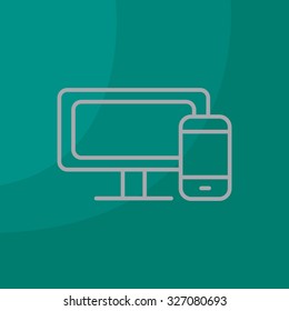 Monitor and phone, icon