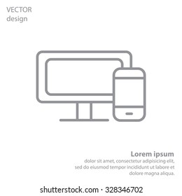 Monitor and phone, icon