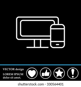 Monitor and phone, icon
