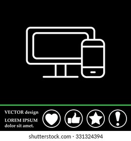 Monitor and phone, icon