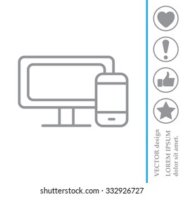 Monitor and phone, icon