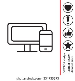 Monitor and phone, icon