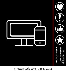 Monitor and phone, icon