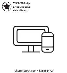 Monitor and phone, icon