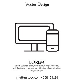 Monitor and phone, icon