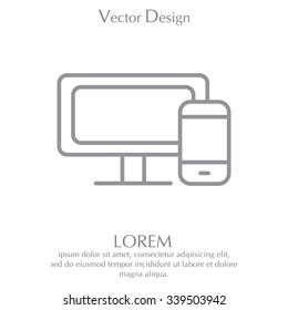 Monitor and phone, icon