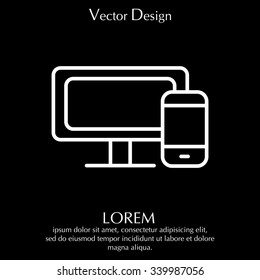 Monitor and phone, icon
