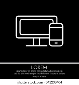 Monitor and phone, icon