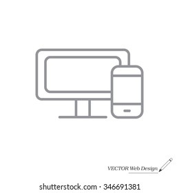 Monitor and phone, icon