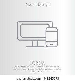 Monitor and phone, icon