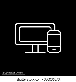 Monitor and phone, icon