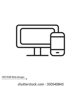 Monitor and phone, icon