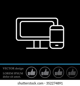 Monitor and phone, icon