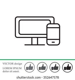 Monitor and phone, icon