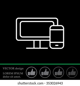 Monitor and phone, icon