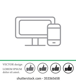 Monitor and phone, icon