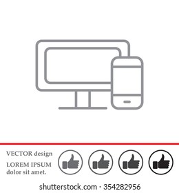 Monitor and phone, icon