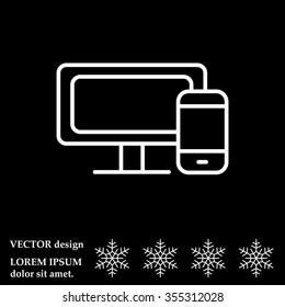 Monitor and phone, icon