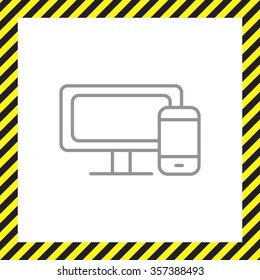Monitor and phone, icon