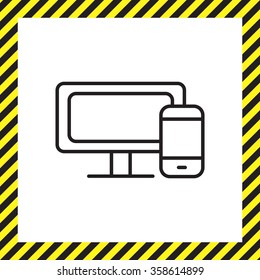 Monitor and phone, icon