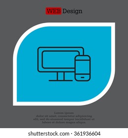 Monitor and phone, icon